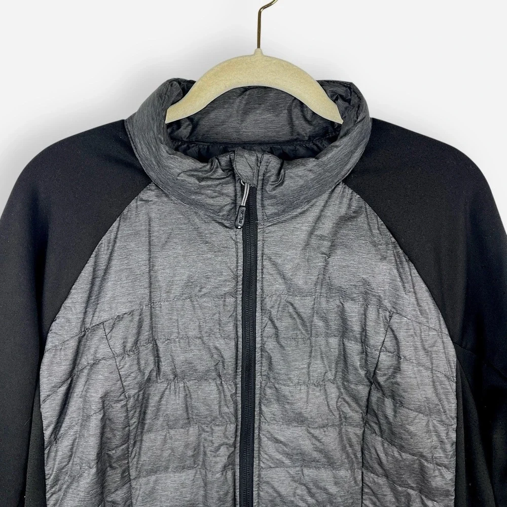32 Degrees Weatherproof Puffer Jacket Coat Womens XXL Gray Black‎ Down Mock Neck